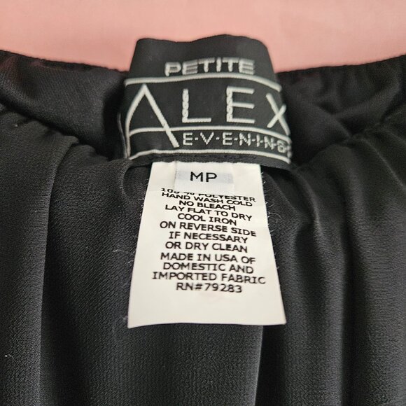 Alex Evening - Black Flowing Evening Pants with Sheet overlay. Size M Petite - Picture 3 of 3